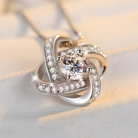 925 Sterling Silver Necklace For Women Forever Heart AAA Zircon Mosaic Necklaces & Pendants Gift 925 Sterling Silver Necklace For Women Forever Heart AAA Zircon Mosaic Necklaces & Pendants Gift