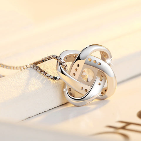 925 Sterling Silver Necklace For Women Forever Heart AAA Zircon Mosaic Necklaces & Pendants Gift 925 Sterling Silver Necklace For Women Forever Heart AAA Zircon Mosaic Necklaces & Pendants Gift