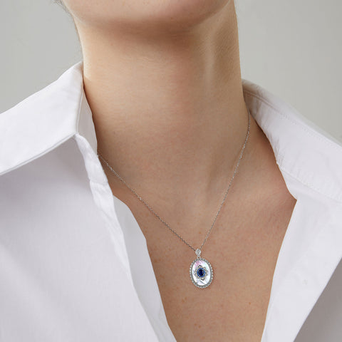 Sapphire Diamond Pendant 925 Sterling Silver Party Wedding Pendants Chain Necklace For Women Charm Jewelry Sapphire Diamond Pendant 925 Sterling Silver Party Wedding Pendants Chain Necklace For Women Charm Jewelry
