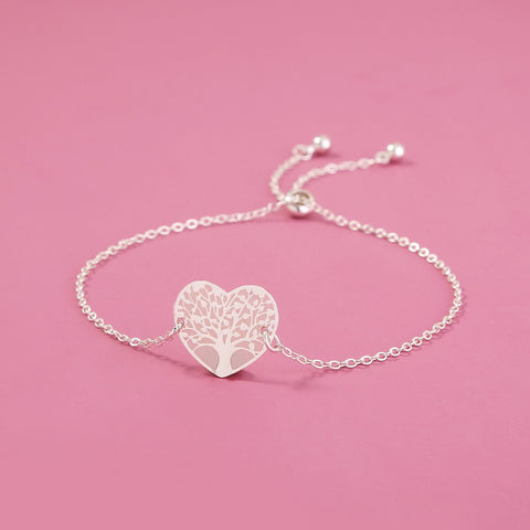 Silver copper heart tree of life dripping oil luminous bracelet Silver copper heart tree of life dripping oil luminous bracelet