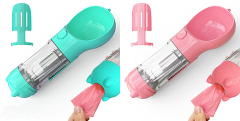 Pet Water Bottle Feeder Bowl Garbage Bag Storage Portable Pet Outdoor Travel 3 In 1 Dog Water Bottle Pet Water Bottle Feeder Bowl Garbage Bag Storage Portable Pet Outdoor Travel 3 In 1 Dog Water Bottle