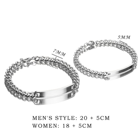Engraved Titanium Steel Lovers' Day 18K High Quality Gold Plated Bracelet Engraved Titanium Steel Lovers' Day 18K High Quality Gold Plated Bracelet