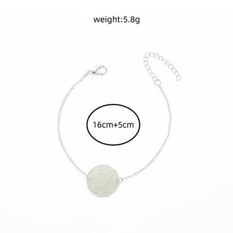 Silver Round Heart Texture glow-in-the-dark bracelet Silver Round Heart Texture glow-in-the-dark bracelet