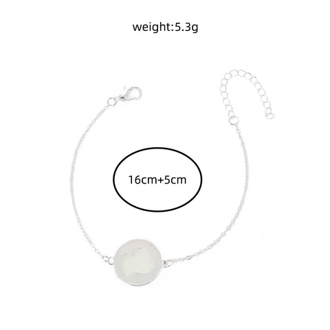 Silver round copper disc luminous bracelet Silver round copper disc luminous bracelet