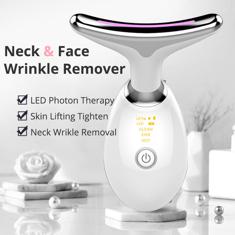 EMS Thermal Neck Lifting And Tighten Massager Electric Microcurrent Wrinkle Remover LED Photon Face Beauty Device For Woman EMS Thermal Neck Lifting And Tighten Massager Electric Microcurrent Wrinkle Remover LED Photon Face Beauty Device For Woman
