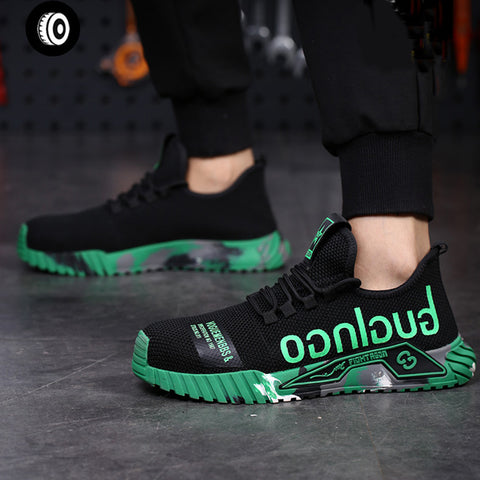 Indestructible Steel Toe Work Shoes For Men Letter Print Puncture Proof Sneakers Indestructible Steel Toe Work Shoes For Men Letter Print Puncture Proof Sneakers