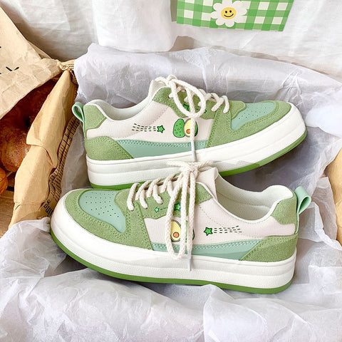 Schoolgirls Canvas Shoes Thick Bottom White Retro Sneakers Schoolgirls Canvas Shoes Thick Bottom White Retro Sneakers