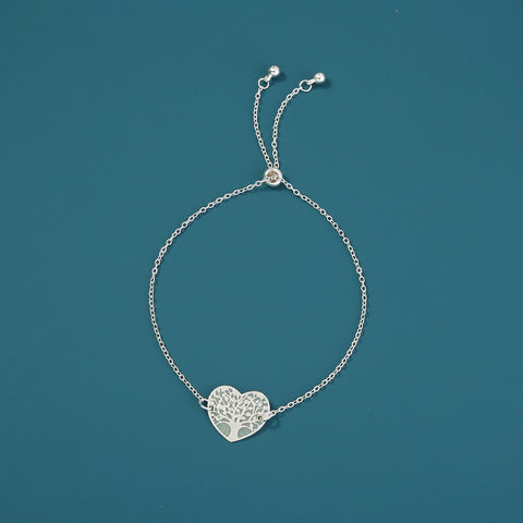 Silver copper heart tree of life dripping oil luminous bracelet Silver copper heart tree of life dripping oil luminous bracelet