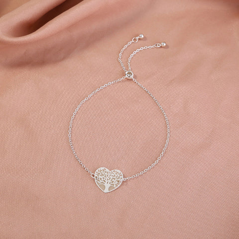 Silver copper heart tree of life dripping oil luminous bracelet Silver copper heart tree of life dripping oil luminous bracelet