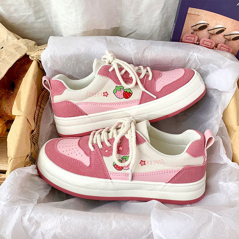Schoolgirls Canvas Shoes Thick Bottom White Retro Sneakers Schoolgirls Canvas Shoes Thick Bottom White Retro Sneakers