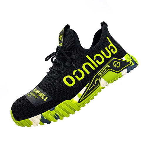 Indestructible Steel Toe Work Shoes For Men Letter Print Puncture Proof Sneakers Indestructible Steel Toe Work Shoes For Men Letter Print Puncture Proof Sneakers