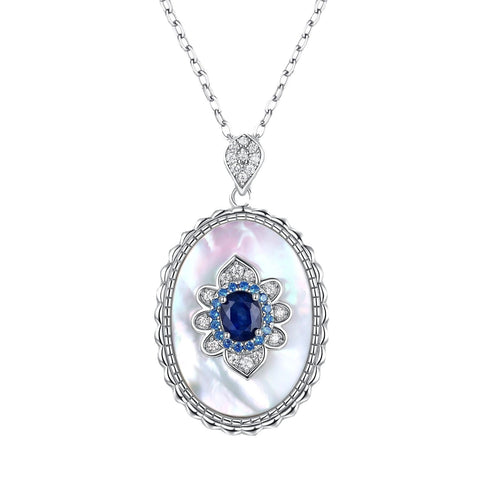 Sapphire Diamond Pendant 925 Sterling Silver Party Wedding Pendants Chain Necklace For Women Charm Jewelry Sapphire Diamond Pendant 925 Sterling Silver Party Wedding Pendants Chain Necklace For Women Charm Jewelry