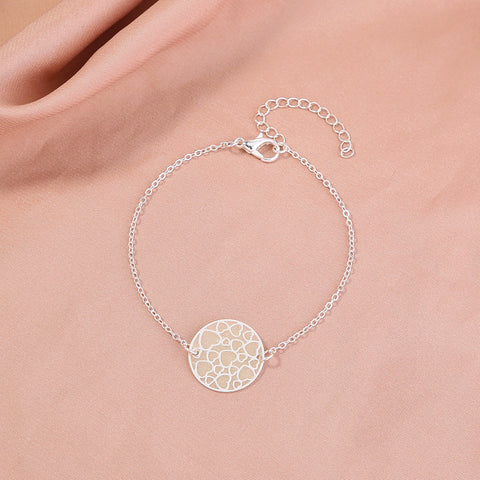 Silver Round Heart Texture glow-in-the-dark bracelet Silver Round Heart Texture glow-in-the-dark bracelet