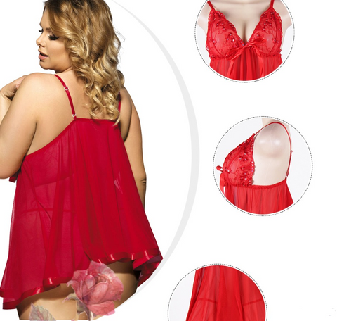 Women Sexy Lingerie Big Code 6XL  Sleepwear Sleepdress Women Sexy Lingerie Big Code 6XL  Sleepwear Sleepdress