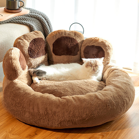 Dog Bed Cat Mat Round Large Pet House Long Plush Deep Sleeping Warm Bear Paw Shape Super Soft Cushion Calm Beds Dog Bed Cat Mat Round Large Pet House Long Plush Deep Sleeping Warm Bear Paw Shape Super Soft Cushion Calm Beds