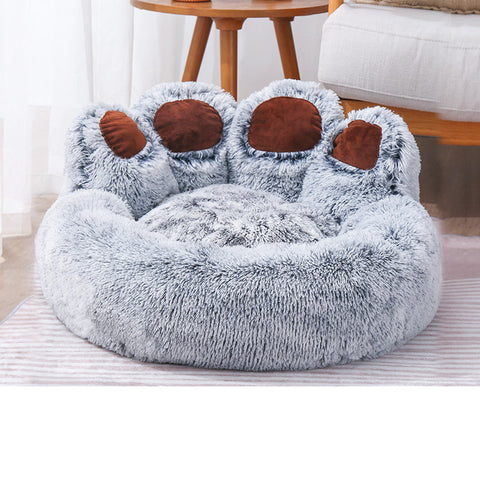 Dog Bed Cat Mat Round Large Pet House Long Plush Deep Sleeping Warm Bear Paw Shape Super Soft Cushion Calm Beds Dog Bed Cat Mat Round Large Pet House Long Plush Deep Sleeping Warm Bear Paw Shape Super Soft Cushion Calm Beds