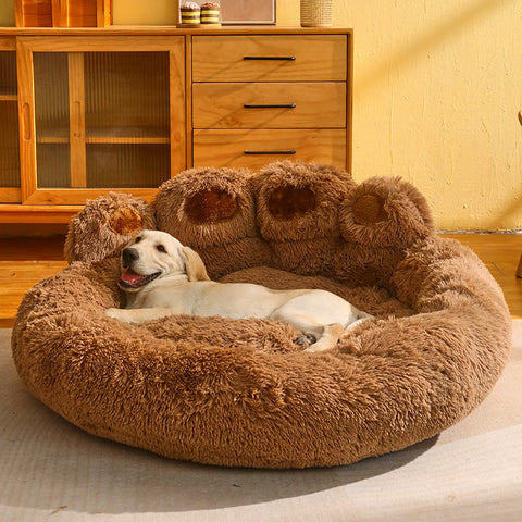 Dog Bed Cat Mat Round Large Pet House Long Plush Deep Sleeping Warm Bear Paw Shape Super Soft Cushion Calm Beds Dog Bed Cat Mat Round Large Pet House Long Plush Deep Sleeping Warm Bear Paw Shape Super Soft Cushion Calm Beds