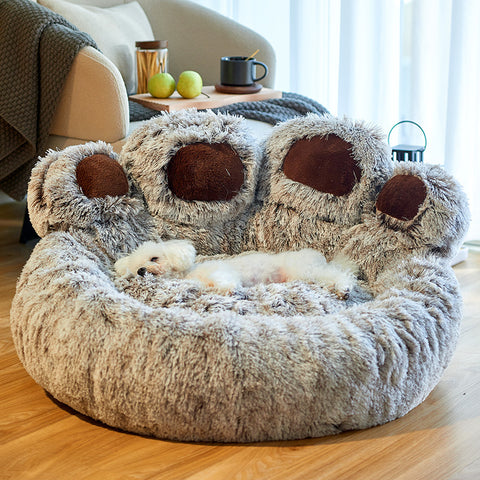 Dog Bed Cat Mat Round Large Pet House Long Plush Deep Sleeping Warm Bear Paw Shape Super Soft Cushion Calm Beds Dog Bed Cat Mat Round Large Pet House Long Plush Deep Sleeping Warm Bear Paw Shape Super Soft Cushion Calm Beds