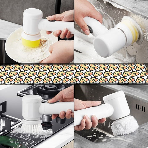 Kitchen Supplies Multifunctional Brush Electric Scrubber Rechargeable Dishwashing Brush Automatic Range Hood Stove Kitchen Supplies Multifunctional Brush Electric Scrubber Rechargeable Dishwashing Brush Automatic Range Hood Stove