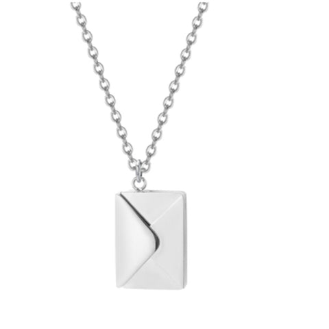 MloveAcc Genuine 925 Sterling Silver Necklace Women Envelope Lover Letter Pendant Best Gifts For Girlfriend MloveAcc Genuine 925 Sterling Silver Necklace Women Envelope Lover Letter Pendant Best Gifts For Girlfriend