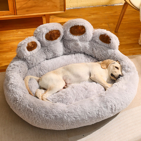 Dog Bed Cat Mat Round Large Pet House Long Plush Deep Sleeping Warm Bear Paw Shape Super Soft Cushion Calm Beds Dog Bed Cat Mat Round Large Pet House Long Plush Deep Sleeping Warm Bear Paw Shape Super Soft Cushion Calm Beds