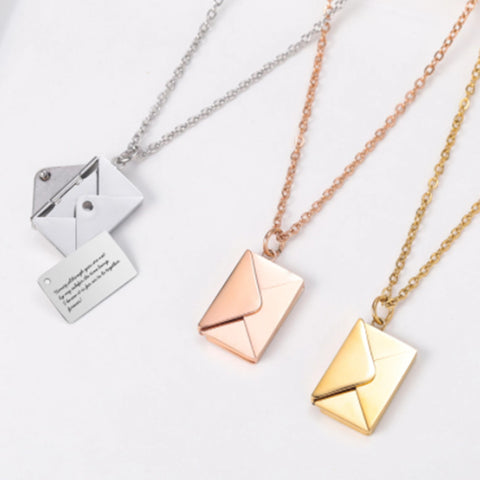 MloveAcc Genuine 925 Sterling Silver Necklace Women Envelope Lover Letter Pendant Best Gifts For Girlfriend MloveAcc Genuine 925 Sterling Silver Necklace Women Envelope Lover Letter Pendant Best Gifts For Girlfriend