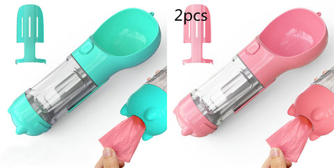 Pet Water Bottle Feeder Bowl Garbage Bag Storage Portable Pet Outdoor Travel 3 In 1 Dog Water Bottle Pet Water Bottle Feeder Bowl Garbage Bag Storage Portable Pet Outdoor Travel 3 In 1 Dog Water Bottle