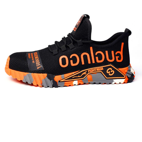 Indestructible Steel Toe Work Shoes For Men Letter Print Puncture Proof Sneakers Indestructible Steel Toe Work Shoes For Men Letter Print Puncture Proof Sneakers