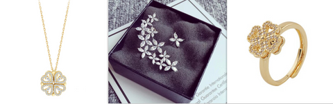 Explosive Style Detachable Deformed Four-leaf Clover Necklace For Women A Multi-wearing Zircon Small Love Short Clavicle Chain Explosive Style Detachable Deformed Four-leaf Clover Necklace For Women A Multi-wearing Zircon Small Love Short Clavicle Chain