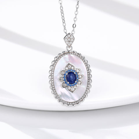 Sapphire Diamond Pendant 925 Sterling Silver Party Wedding Pendants Chain Necklace For Women Charm Jewelry Sapphire Diamond Pendant 925 Sterling Silver Party Wedding Pendants Chain Necklace For Women Charm Jewelry