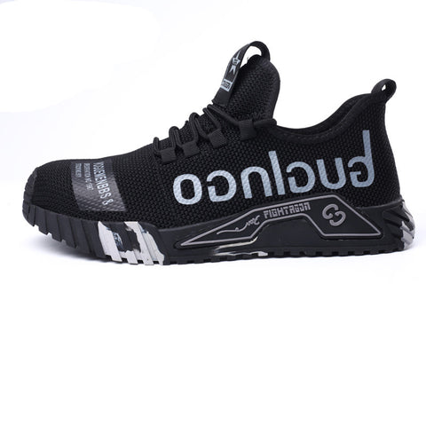 Indestructible Steel Toe Work Shoes For Men Letter Print Puncture Proof Sneakers Indestructible Steel Toe Work Shoes For Men Letter Print Puncture Proof Sneakers
