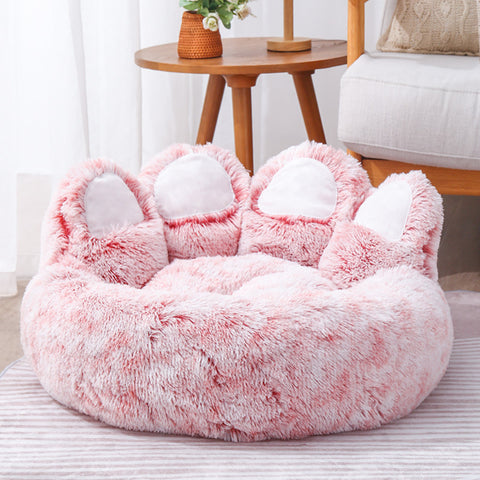 Dog Bed Cat Mat Round Large Pet House Long Plush Deep Sleeping Warm Bear Paw Shape Super Soft Cushion Calm Beds Dog Bed Cat Mat Round Large Pet House Long Plush Deep Sleeping Warm Bear Paw Shape Super Soft Cushion Calm Beds