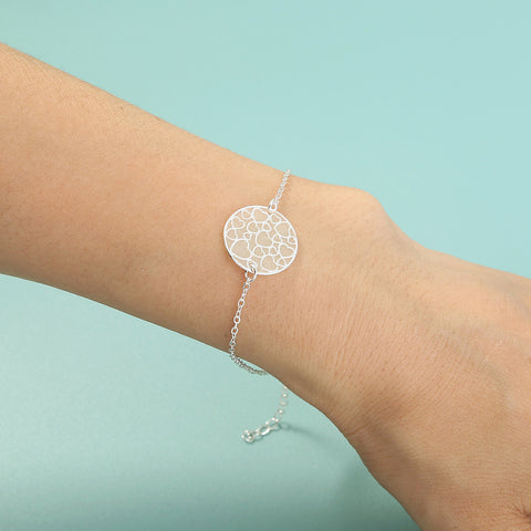 Silver Round Heart Texture glow-in-the-dark bracelet Silver Round Heart Texture glow-in-the-dark bracelet
