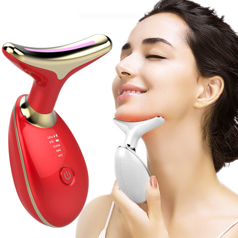 EMS Thermal Neck Lifting And Tighten Massager Electric Microcurrent Wrinkle Remover LED Photon Face Beauty Device For Woman EMS Thermal Neck Lifting And Tighten Massager Electric Microcurrent Wrinkle Remover LED Photon Face Beauty Device For Woman
