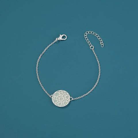Silver Round Heart Texture glow-in-the-dark bracelet Silver Round Heart Texture glow-in-the-dark bracelet