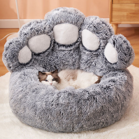 Dog Bed Cat Mat Round Large Pet House Long Plush Deep Sleeping Warm Bear Paw Shape Super Soft Cushion Calm Beds Dog Bed Cat Mat Round Large Pet House Long Plush Deep Sleeping Warm Bear Paw Shape Super Soft Cushion Calm Beds