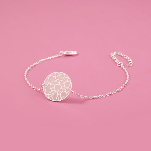 Silver Round Heart Texture glow-in-the-dark bracelet Silver Round Heart Texture glow-in-the-dark bracelet