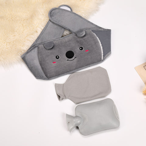 Warm Winter Hot Water Bottle Portbale High Quaility Hot Water Bag Three-piece Plush Waist Cover Belt Cute Animal