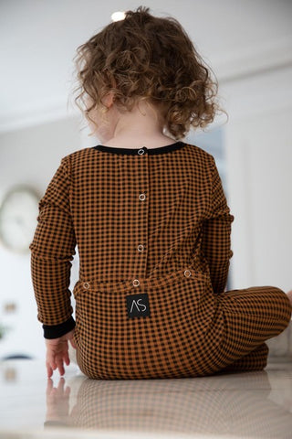 Kids Gingham Robe Pajamas Romper