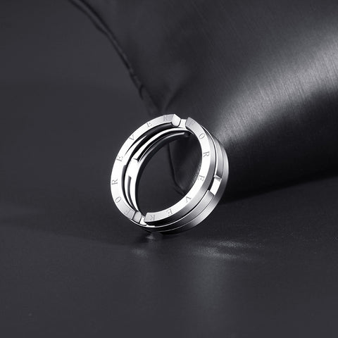 Unisex Stainless Steel Deformation Kissing Fish Ring For Men Women Engraved Forever Statement Rings Chain Jewelry Gift