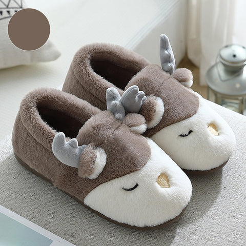 Winter Warm Cartoon Shoes Christmas Home Bedroom Slipper For Women Men