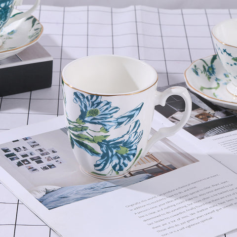 Green Phoenix Afternoon Tea Bone China Coffee Cup European Luxury