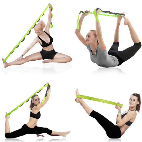 Yoga Strap Multi-Loop Strap 12 Loops Stretch Strap For Physical Therapy Pilates Dance And Gymnastics With Carry Bag