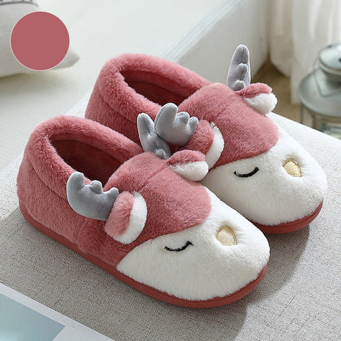 Winter Warm Cartoon Shoes Christmas Home Bedroom Slipper For Women Men
