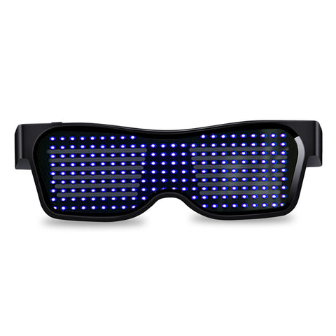 DIY Bluetooth App Control Led Party Glasses Customized Languages USB Charge Flashing Luminous Eyewear Christmas Concert Sunglasses For Women Men