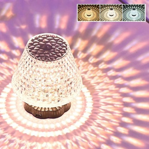 Romantic Diamond Crystal Lamp Table Light USB Touch Sensor Bar Table Lamp Dimming Beside Lamp LED Night Light For Restaurant Wedding Flower