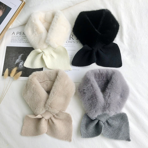 Women's Thick And Warm Plush Rabbit-like Scarf