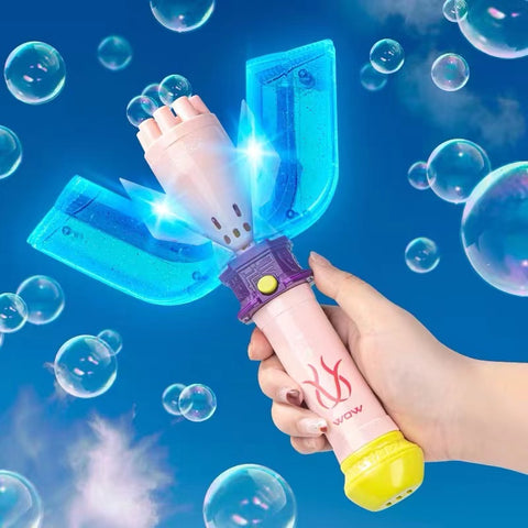 Transformer Bubble Machine Handheld Bubble Stick Automatic Music Transformer Gatling Bubble Gun Toy