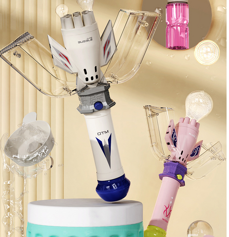 Transformer Bubble Machine Handheld Bubble Stick Automatic Music Transformer Gatling Bubble Gun Toy