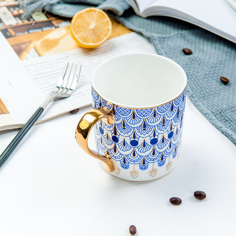 Royal Stoke British Afternoon Tea Coffee Cup Peacock Feathers Water Cup Teacup Coffee Set Pottery